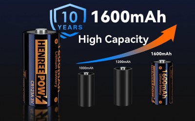 HENREEPOW AA 1.5Vリチウム充電式バッテリー、リアル大容量3000MWH（2000MAH）li-ion batt